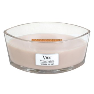 WoodWick Vanille & Meersalz Duftkerze mit Holzdocht 453,6 g