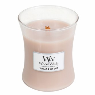 WoodWick Vanille & Meersalz Duftkerze mit Holzdocht 275 g