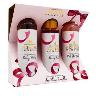 The Indulgent Bathing Co. Serene Moments Geschenkset Duschgel 240ml + Badeschaum 240ml + Körpernebel 200ml