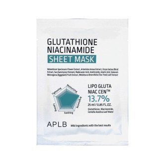 APLB Glutathione Niacinamide Sheet Mask Feuchtigkeitsspendende und aufhellende Maske 25 ml